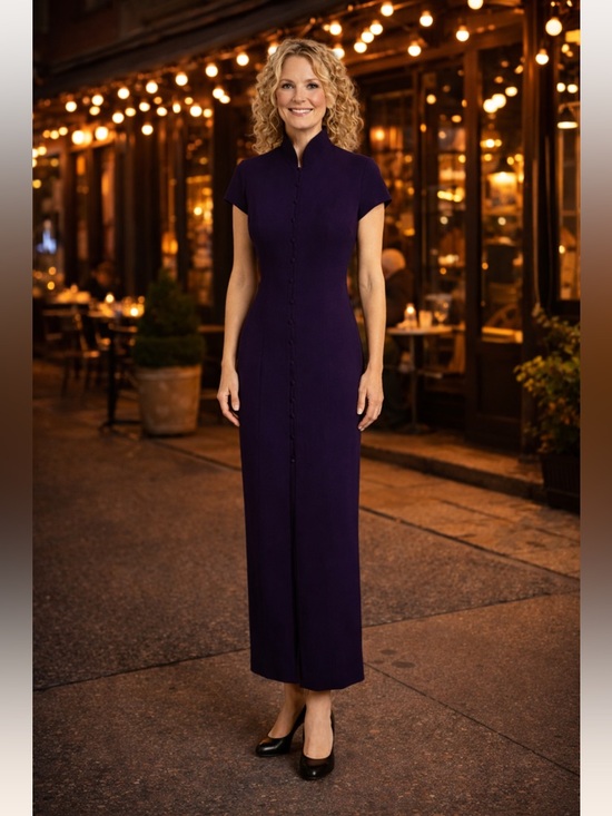 Jones New York Dresses & Skirts - JONES NEW YORK DRESS Women's Purple Size 6 Vintage Full Button Up Maxi Dress